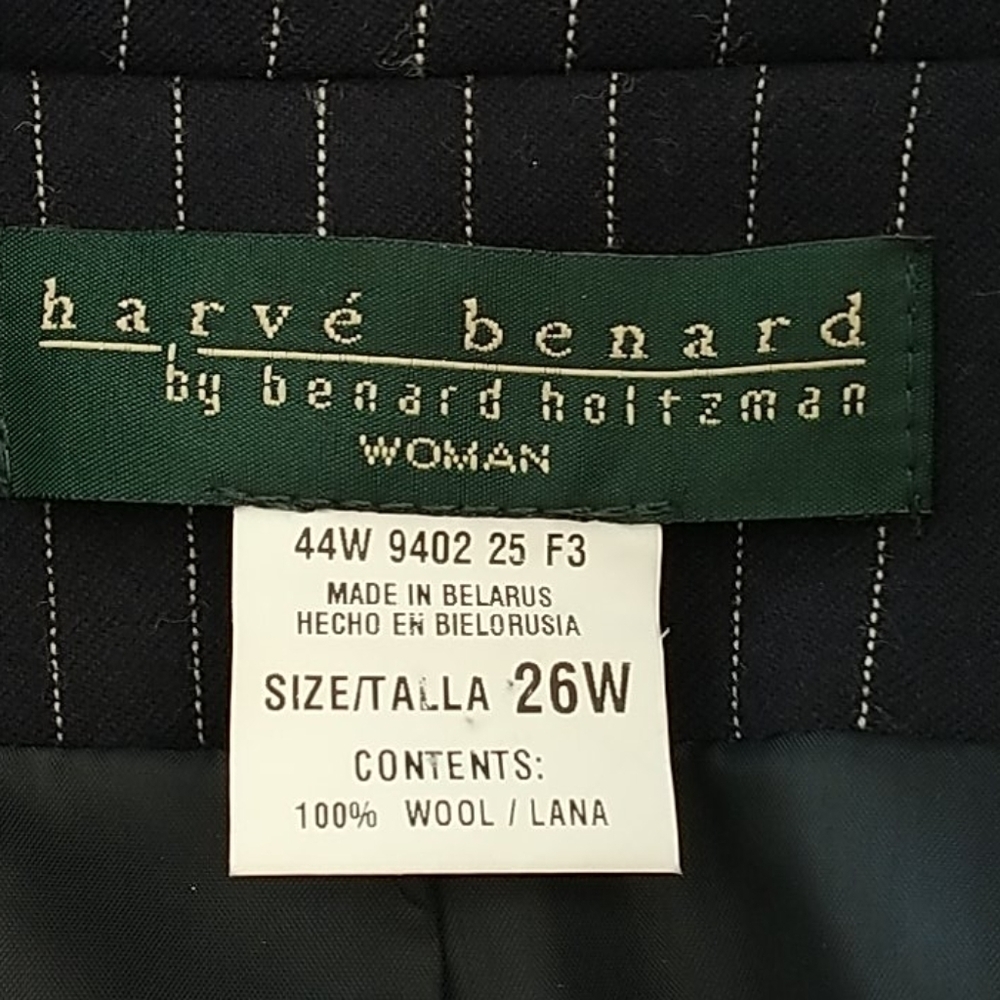 Syms Navy Pinstripe Harve Benard Blazer 26W - Picture 2 of 9